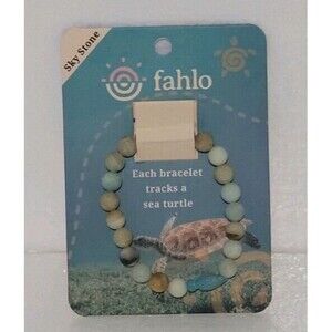 Fahlo Sea Turtle Animal Tracking Bracelet Sky Stone NEW
